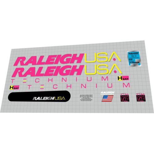 1991 Raleigh Technium Heat magenta yellow 1991 Raleigh Technium Heat magenta yellow