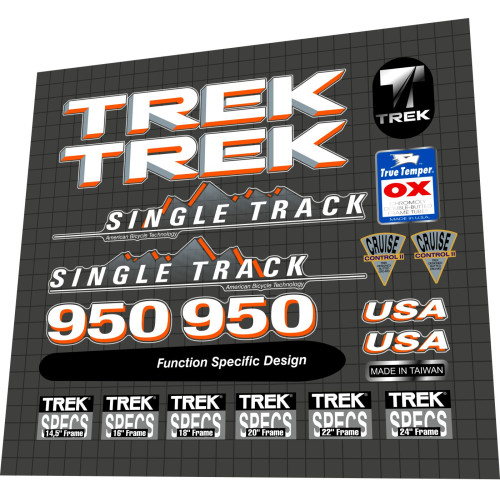 1991 Trek 950 Single Track white orange 1991 Trek 950 Single Track white orange